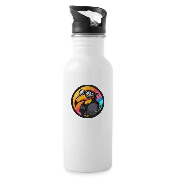 Toucan Bird Comic Cool - Water bottle with straw - white - Right