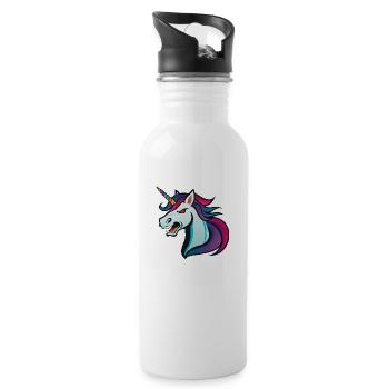 Licorne Mal - Gourde avec paille intégrée - blanc - Droite