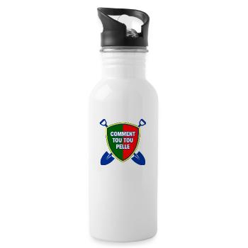 Comment tou tou pelle humour Portugal - Gourde avec paille intégrée - blanc - Droite