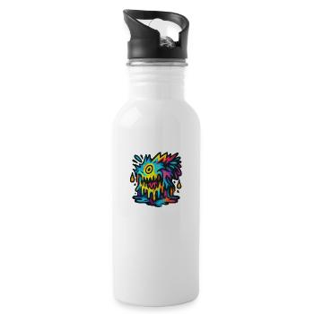 monster - Trinkflasche mit integriertem Trinkhalm - Weiß - Rechts