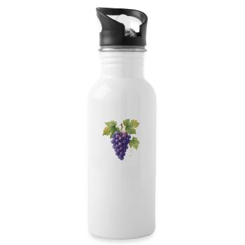 grapes - Water bottle with straw - white - Right
