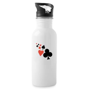 Playing Cards - Trinkflasche mit integriertem Trinkhalm - Weiß - Rechts