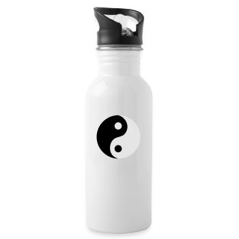 Ying und Yang - Water bottle with straw - white - Right
