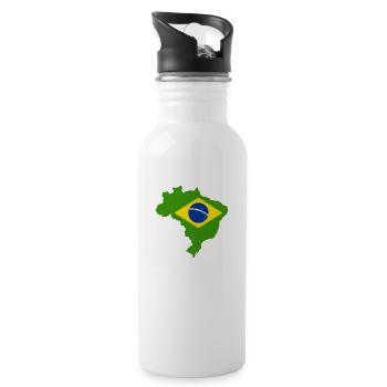 Brasilien - Trinkflasche mit integriertem Trinkhalm - Weiß - Rechts