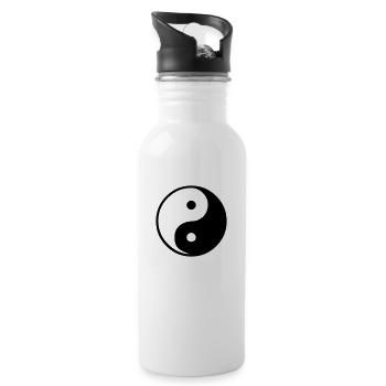 Ying Yang - Trinkflasche mit integriertem Trinkhalm - Weiß - Rechts