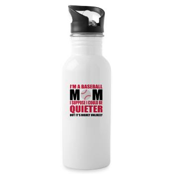 Baseball mom - Trinkflasche mit integriertem Trinkhalm - Weiß - Rechts