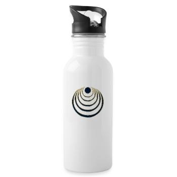 Mond Zauber, digital blau gold, Intuition, - Trinkflasche mit integriertem Trinkhalm - Weiß - Rechts