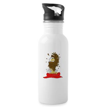 The yoga eagle practiced the eagle Garudasana - Water bottle with straw - white - Right