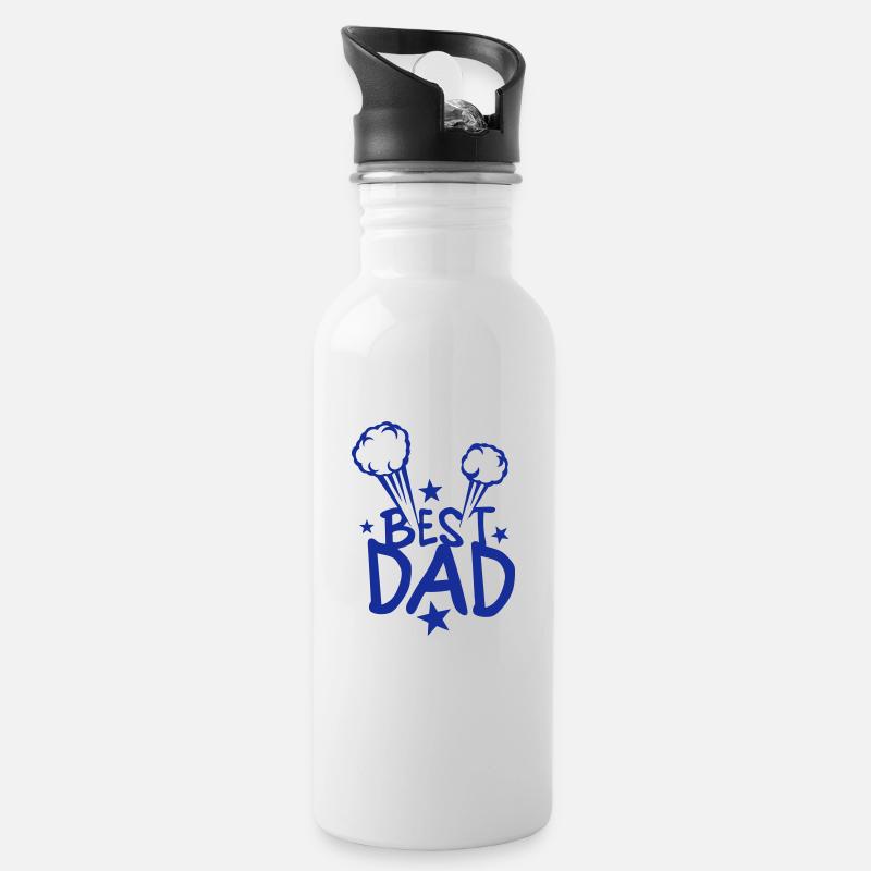 best dad explosion 802 - Gourde avec paille intégrée - blanc