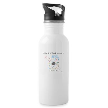 orbital war - Water bottle with straw - white - Right