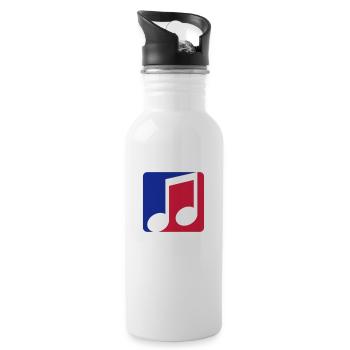 blue red button music note cool silhouette sign part - Water bottle with straw - white - Right