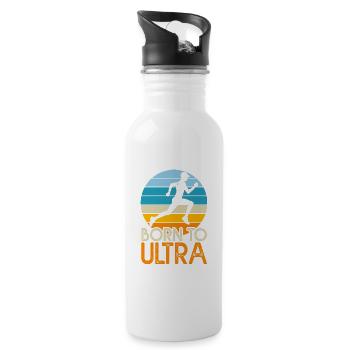 Born to ultra cadeau humour running triathlon - Gourde avec paille intégrée - blanc - Droite