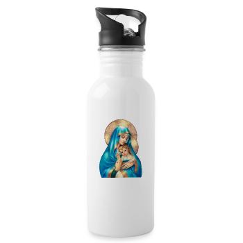 Mary mother of jesus - Christian - Water bottle with straw - white - Right