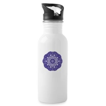Mandala - Water bottle with straw - white - Right