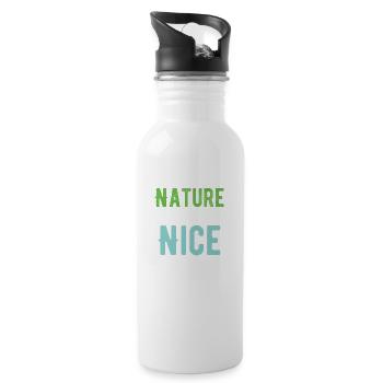 Nature is always nice - Water bottle with straw - white - Right