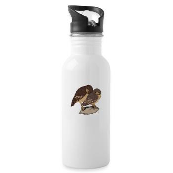Eule - Trinkflasche mit integriertem Trinkhalm - Weiß - Rechts