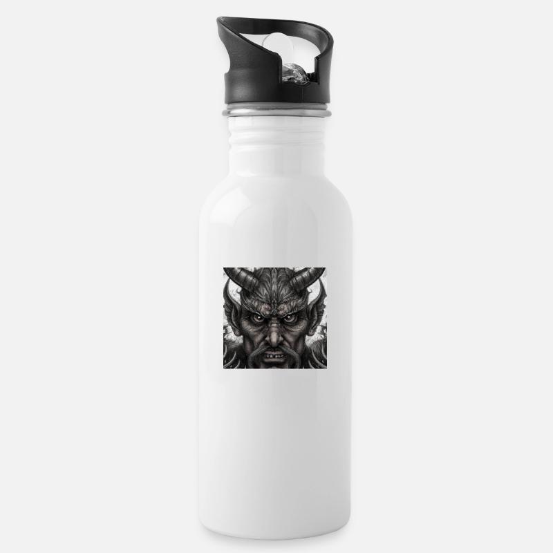 Visage du diable - Gourde avec paille intégrée - blanc