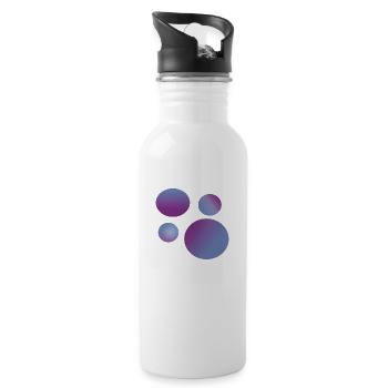 purple blue Planets - Trinkflasche mit integriertem Trinkhalm - Weiß - Rechts