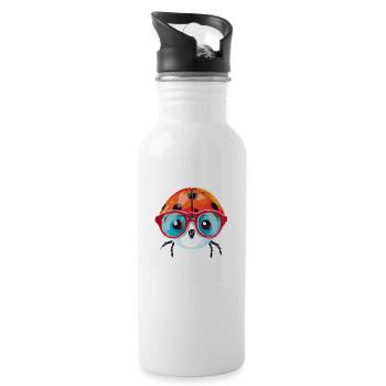 Lili the ladybug - Water bottle with straw - white - Right
