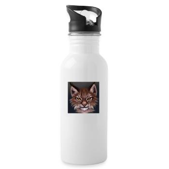 Young Lynx - Water bottle with straw - white - Right