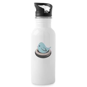 BLUE BIRD NESTING - Trinkflasche mit integriertem Trinkhalm - Weiß - Rechts
