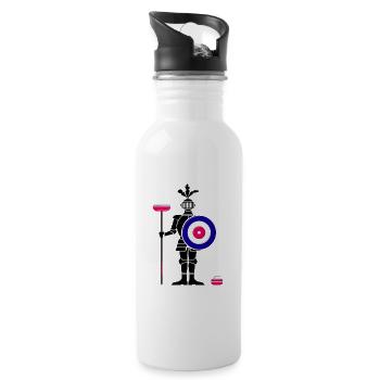 Curling Curling Curler Curling Stone - Water bottle with straw - white - Right