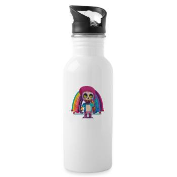 Pride Zombie 07 - Trinkflasche mit integriertem Trinkhalm - Weiß - Rechts