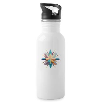 Steht - Trinkflasche mit integriertem Trinkhalm - Weiß - Rechts