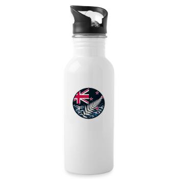 Neuseeland Aotearoa Kiwi 20 - Trinkflasche mit integriertem Trinkhalm - Weiß - Rechts