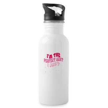 I m The Perfect Aunt I Just Cuss A Lot Funny Aunt - Water bottle with straw - white - Right