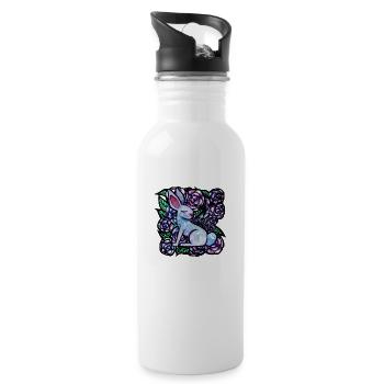 Bunny Rose - Water bottle with straw - white - Right