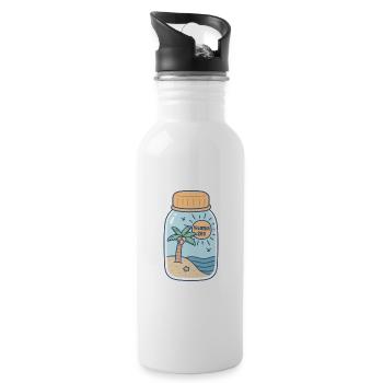 Vitamin Sea Beach Sun And Waves In A Bottle - Water bottle with straw - white - Right