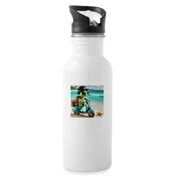 Beach villain - Water bottle with straw - white - Right