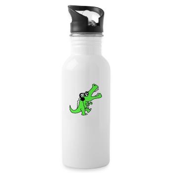 Crocodile DJ Cool Dino Party Club Musique Écouter Fun - Gourde avec paille intégrée - blanc - Droite