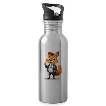 Banker Squirrelnut - Water bottle with straw - silver - Right