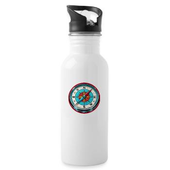 kompass - Trinkflasche mit integriertem Trinkhalm - Weiß - Rechts