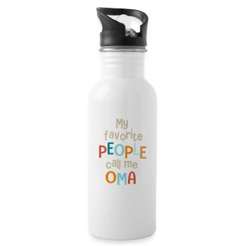 My favorite people call me OMA Grandma - Water bottle with straw - white - Right