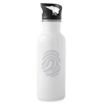 Fingerabdruck - Trinkflasche mit integriertem Trinkhalm - Weiß - Rechts