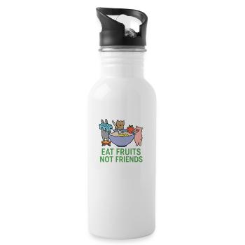 Vegan Food - Water bottle with straw - white - Right