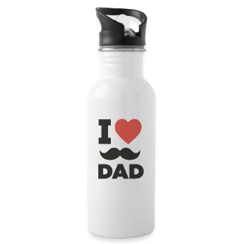 I love my Dad - Gourde avec paille intégrée - blanc - Droite