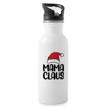 Weihnachten Mama Klausel Lustige Mutter Weihnachtsmann für Frauen - Trinkflasche mit integriertem Trinkhalm - Weiß - Rechts