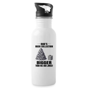 Bergfelsen Sammeln Papa Sammler Humorvoll - Trinkflasche mit integriertem Trinkhalm - Weiß - Rechts