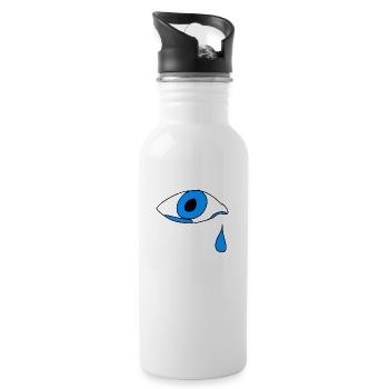 Eye Tear Cry - Water bottle with straw - white - Right