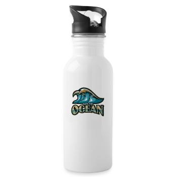 Safe the Ocean - Trinkflasche mit integriertem Trinkhalm - Weiß - Rechts