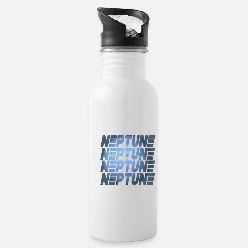 Neptune Design - Trinkflasche mit integriertem Trinkhalm - Weiß