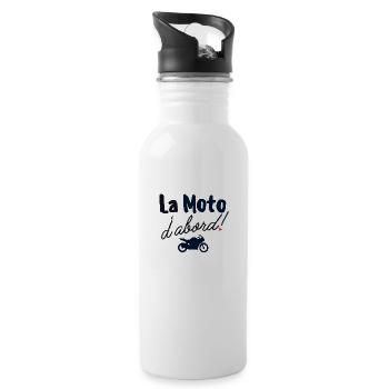 La moto d'abord - Gourde avec paille intégrée - blanc - Droite