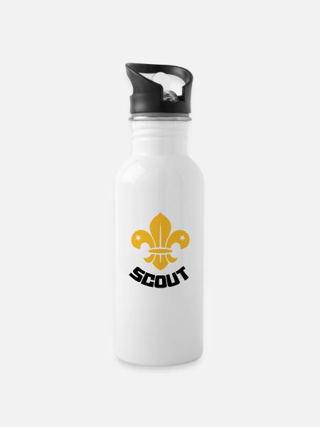 Scout - Scouting - Water bottle with straw - white