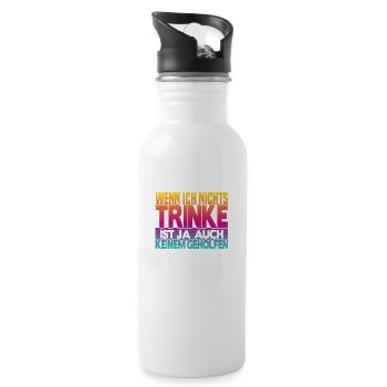 When I don't drink anything - Water bottle with straw - white - Right