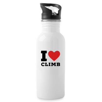 I love climb - Water bottle with straw - white - Right