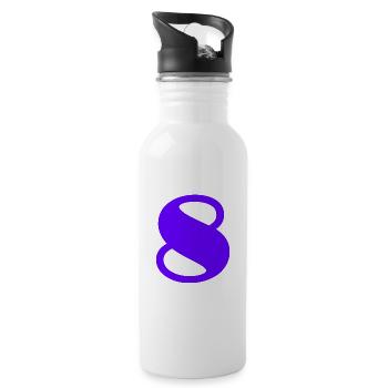 8. 8 YEARS. 8TH ANNIVERSARY. BIRTHDAY 8 YEARS - Water bottle with straw - white - Right